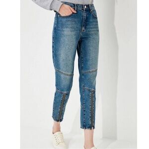 NEW Juicy Couture High Rise Girlfriend Desert Wash Ankle Jeans Size 25